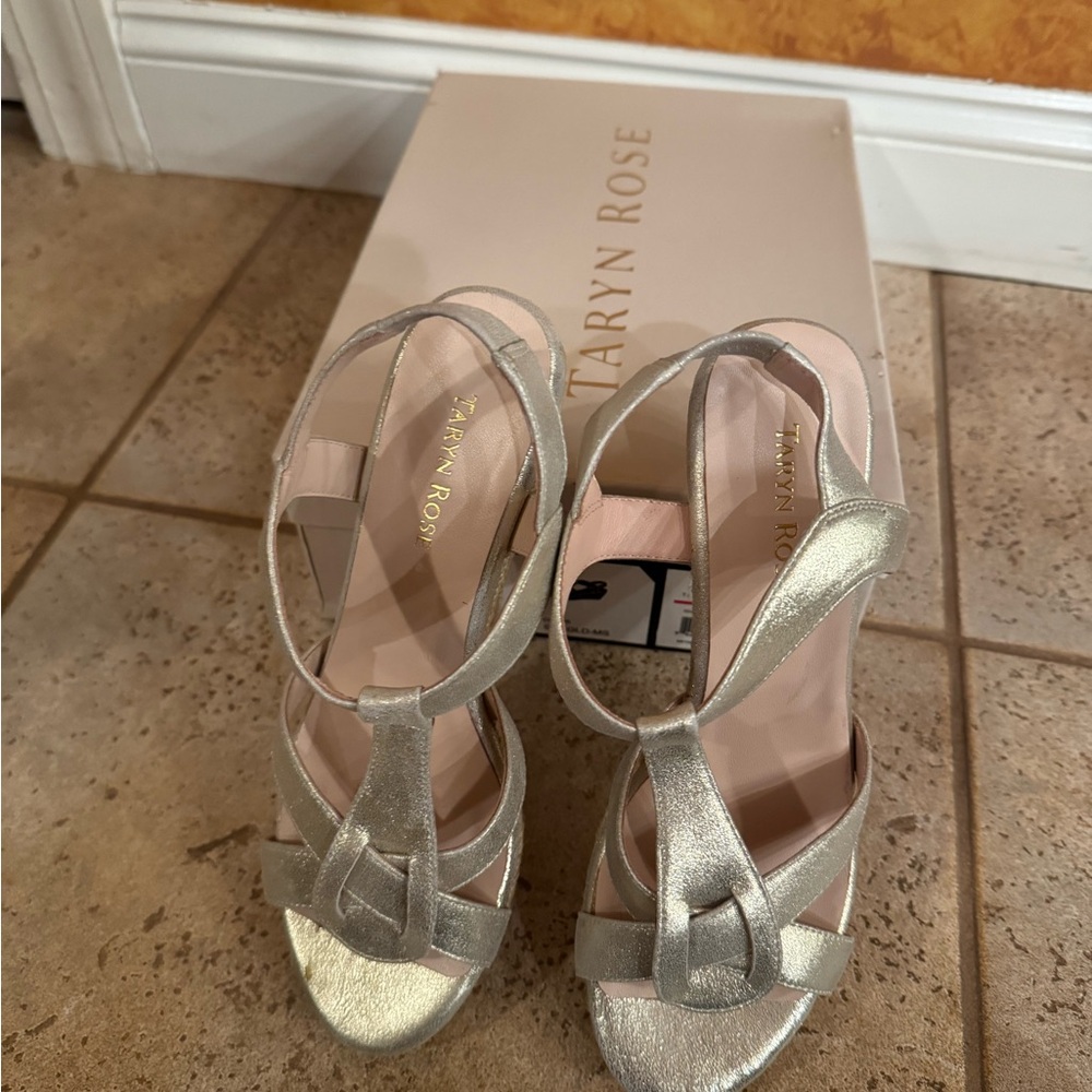 Taryn Rose “Karalee” Gold Metallic Sandals